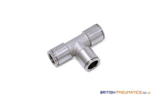 Load image into Gallery viewer, 10Mm Intermediate Union Tee Push-In Fitting (Nickel Plated Brass) General