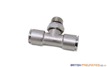 Load image into Gallery viewer, 10Mm To 1/4 Central Branch Tee Male Push-In Fitting (Nickel Plated Brass) General