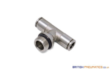Load image into Gallery viewer, 10Mm To 1/4 Central Branch Tee Male Push-In Fitting (Nickel Plated Brass) General