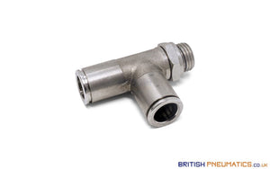 10Mm To 1/4 Lateral Run Tee Parallel Male Push-In Fitting (Nickel Plated Brass) General
