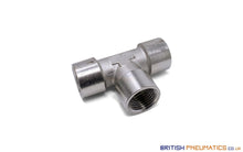 Load image into Gallery viewer, 1/2 Female Union Tee Metallic Pneumatic Fitting (Nickel Plated Brass) General
