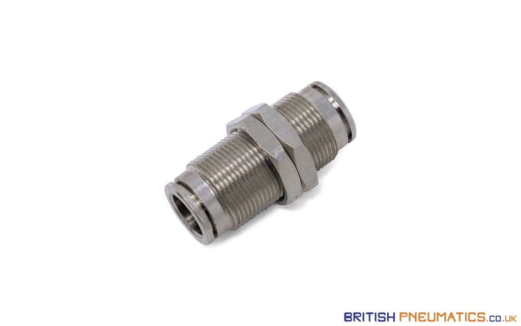 12Mm Bulkhead Connector Push-In Fitting (Nickel Plated Brass) General