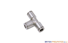 Load image into Gallery viewer, 6Mm Intermediate Union Tee Push-In Fitting (Nickel Plated Brass) General