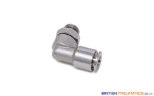 Load image into Gallery viewer, 6Mm To 1/8 Bsp Swivel Elbow Push-In Fitting (Nickel Plated Brass) General