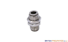 Load image into Gallery viewer, 8Mm To Union Bulkhead Connector Push-In Fitting (Nickel Plated Brass) General