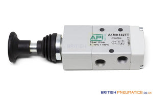 API A1MA132TT Manual Valve 1/8"", 3/2 Push/Pull - British Pneumatics