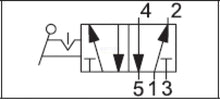 Load image into Gallery viewer, API A1MA151LL Manual Lever Valve 1/8&quot;, 5/2, Two Stable Positions Side Lever - British Pneumatics