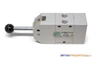 API A1MA171LT Manual Valve 1/8", 5/3, Automatic Spring Return - British Pneumatics