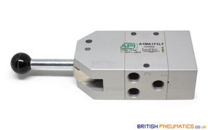 API A1MA171LT Manual Valve 1/8", 5/3, Automatic Spring Return - British Pneumatics