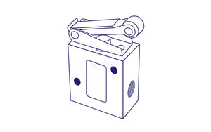 API AC2181520 Mechanical Valve 1/8" 5/2 Bi-directional Lever and Roller - British Pneumatics (Online Wholesale)