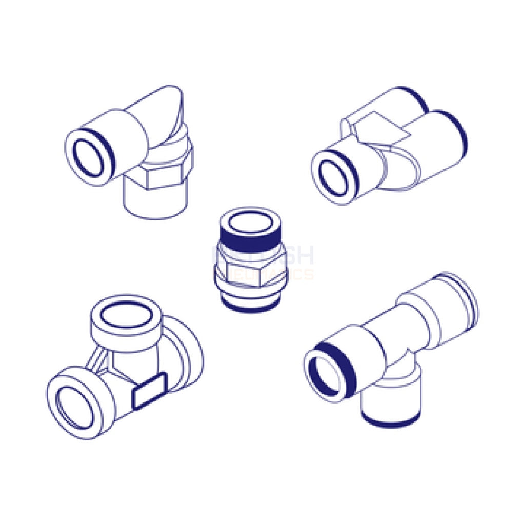 Camozzi 7612 02 8 1/4 Male Bspp Double Banjo Push-In Fitting (Technopolymer) General