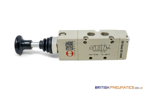 Metal Work MAV 25 PPS OO Push Button Manual Valve (7010001500) 1/8