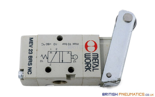 Metal Work MEV 23 BRS NC Roller Lever Valve (7001000500) 1/8