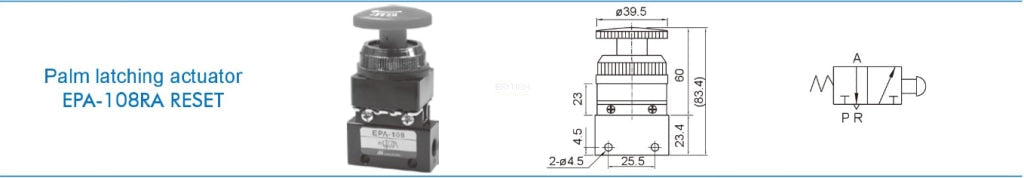 Mindman ACT-108 EPA-108RA RESET Mechanical Valve - British Pneumatics