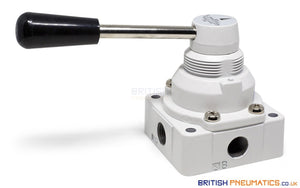 Mindman MVHC-200-4H-8A Hand Lever Valve 1/4" (3 Positions) - British Pneumatics
