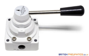 Mindman MVHC-200-4H-8A Hand Lever Valve 1/4" (3 Positions) - British Pneumatics