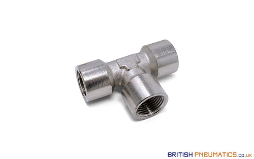 Union Tee 3/8 Female Metallic Pneumatic Fitting (Nickel Plated Brass) General
