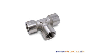 Union Tee 3/8 Female Metallic Pneumatic Fitting (Nickel Plated Brass) General