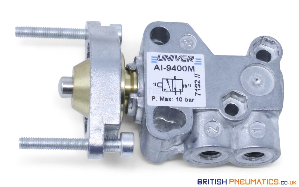Univer AI-9400M Minature Button Mechanical Valve (for Panel Mounting) - British Pneumatics (Online Wholesale)