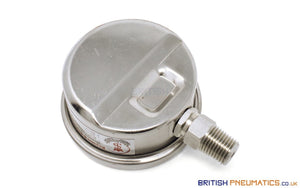 Watson Stainless Steel 10 Bar Pressure Gauge (Bottom Entry) 1/4" BSPT - British Pneumatics (Online Wholesale)