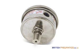 Watson Stainless Steel 150 Bar Pressure Gage (Back Entry) 1/4" BSPT - British Pneumatics (Online Wholesale)