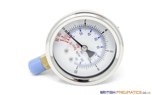 Watson Stainless Steel 150PSI Vacuum Pressure Gauge (Bottom Entry) 1/4