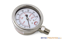 Load image into Gallery viewer, Watson Stainless Steel 160 Bar Pressure Gauge (Bottom Entry) 1/4&quot; BSPT - British Pneumatics (Online Wholesale)