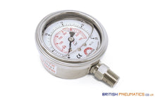 Load image into Gallery viewer, Watson Stainless Steel 25 Bar (350 PSI) Pressure Gauge (Bottom Entry) 1/4&quot; - British Pneumatics (Online Wholesale)
