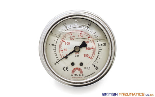 Watson Stainless Steel 25 Bar Pressure Gauge (Back Entry) 1/4