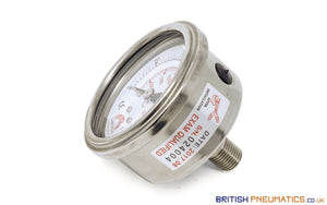 Watson Stainless Steel 250 Bar Pressure Gauge (Back Entry) 1/4" BSPT - British Pneumatics (Online Wholesale)