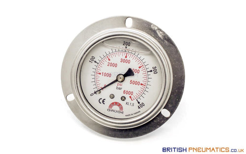 Watson Stainless Steel 400K Flange Back Connection Pressure Gauge - British Pneumatics (Online Wholesale)