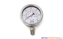 Load image into Gallery viewer, Watson Stainless Steel 60 Bar Pressure Gauge (Bottom Entry) 1/4&quot; BSPT - British Pneumatics (Online Wholesale)
