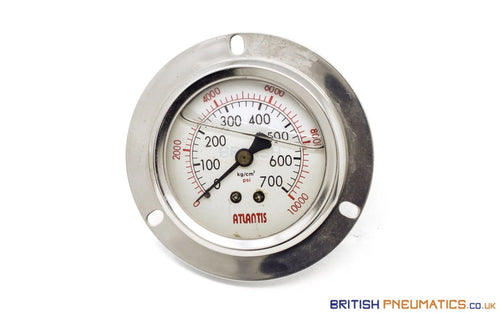 Watson Stainless Steel 700 Bar Flange Pressure Gauge (Back Entry) 1/4