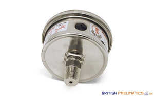 Watson Stainless Steel 700 Bar Pressure Gauge (Back Entry) 1/4" BSPT - British Pneumatics (Online Wholesale)