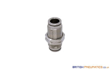 Load image into Gallery viewer, 10Mm Bulkhead Connector Push-In Fitting (Nickel Plated Brass) General
