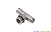 Load image into Gallery viewer, 10Mm To 1/4 Central Branch Tee Male Push-In Fitting (Nickel Plated Brass) General