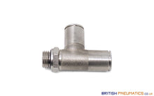 Load image into Gallery viewer, 10Mm To 1/4 Lateral Run Tee Parallel Male Push-In Fitting (Nickel Plated Brass) General