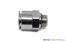 Load image into Gallery viewer, 12Mm To 3/8 Straight Parallel Male Stud Push-In Fitting (Nickel Plated Brass) General