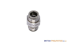 Load image into Gallery viewer, 12Mm To Union Bulkhead Connector Push-In Fitting (Nickel Plated Brass) General