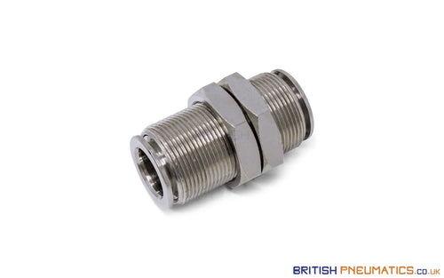 12Mm To Union Bulkhead Connector Push-In Fitting (Nickel Plated Brass) General