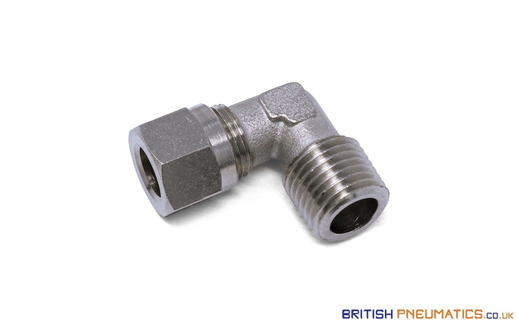 1/4 to 8mm BSPT Elbow Compression Pneumatic Fitting (Nickel Plated Br –  British Pneumatics