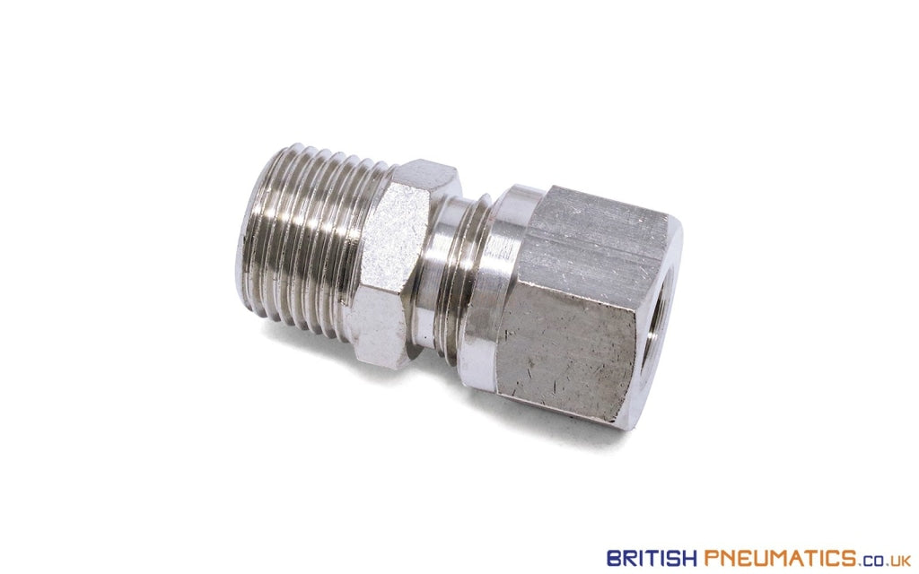Male Connector, Compression Fitting, Brass, 3/8 x 3/8