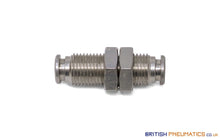 Load image into Gallery viewer, 4Mm Bulkhead Connector Push-In Fitting (Nickel Plated Brass) General