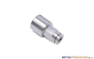 6Mm To 1/4 Straight Female Stud Push-In Fitting (Nickel Plated Brass) General