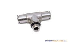 Load image into Gallery viewer, 6Mm To 1/8 Central Branch Tee Male Push-In Fitting (Nickel Plated Brass) General