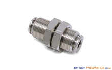 Load image into Gallery viewer, 6Mm To Union Bulkhead Connector Push-In Fitting (Nickel Plated Brass) General
