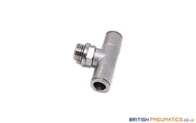 Load image into Gallery viewer, 8Mm To 1/4 Central Branch Tee Male Push-In Fitting (Nickel Plated Brass) General
