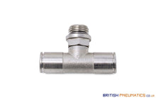 Load image into Gallery viewer, 8Mm To 1/4 Central Branch Tee Male Push-In Fitting (Nickel Plated Brass) General