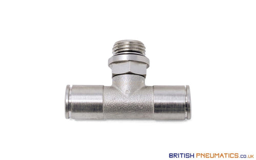 8Mm To 1/4 Central Branch Tee Male Push-In Fitting (Nickel Plated Brass) General