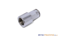 Load image into Gallery viewer, 8Mm To 1/4 Straight Female Stud Push-In Fitting (Nickel Plated Brass) General